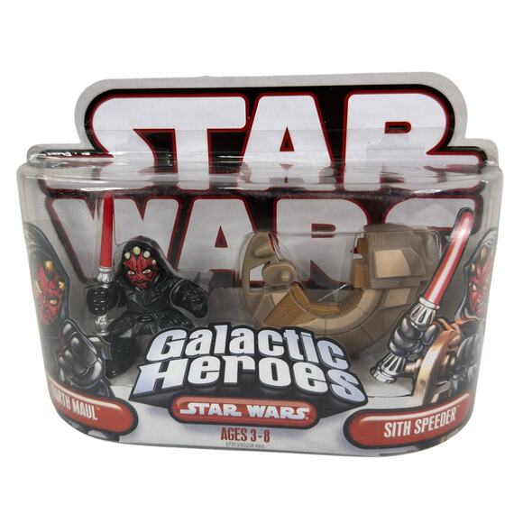 Star Wars Galactic Heroes Darth Maul W/ Sith Speeder Figure Set Hasbro - Picture 1 of 10